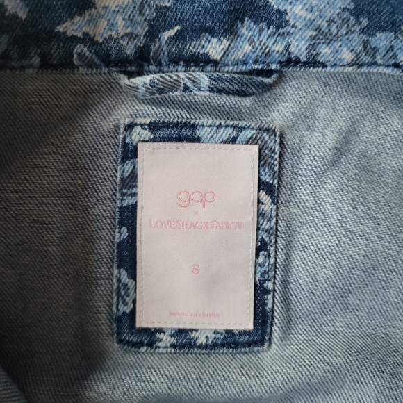 NWT LoveShackFancy X GAP Floral Denim Jacket - Picture 11 of 12